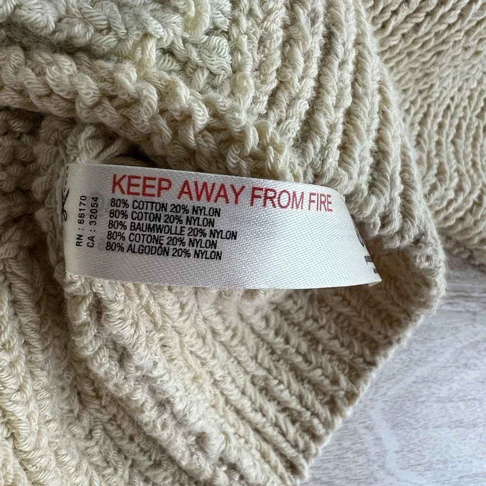Free People Beach Sandra Sweater Cardigan Women's XS Knit Cropped‎ Cream Beige